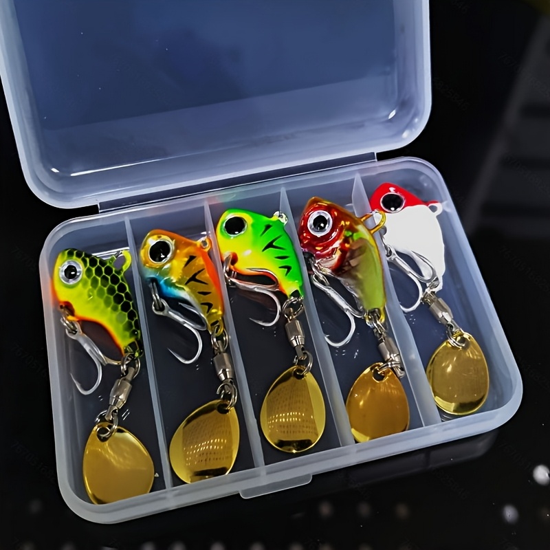 Image of Five-piece Metal Sinking Fishing Lure Set: Vibrating Spinner Spoon Lures, Suitable For Freshwater And Saltwater - For