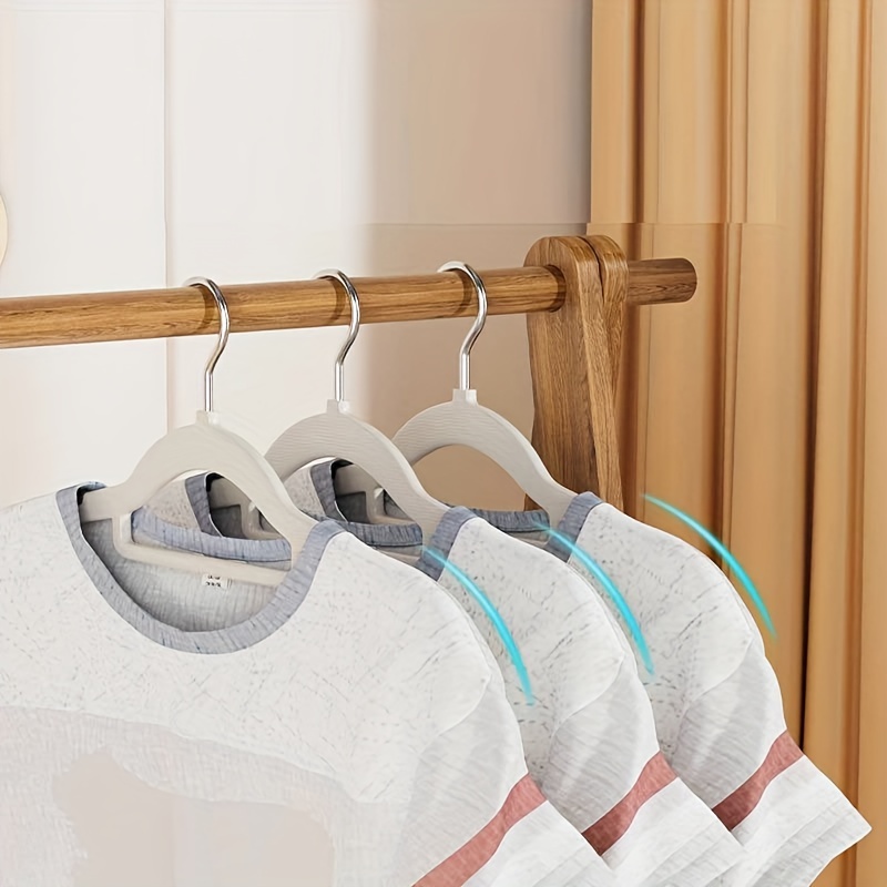 20pcs white plastic non slip clothes hangers with wide shoulders   space saving design for   closet organization ideal for home use details 0