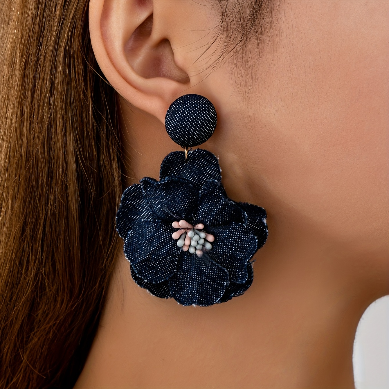 Boho French Floral Dangle Earrings for Women