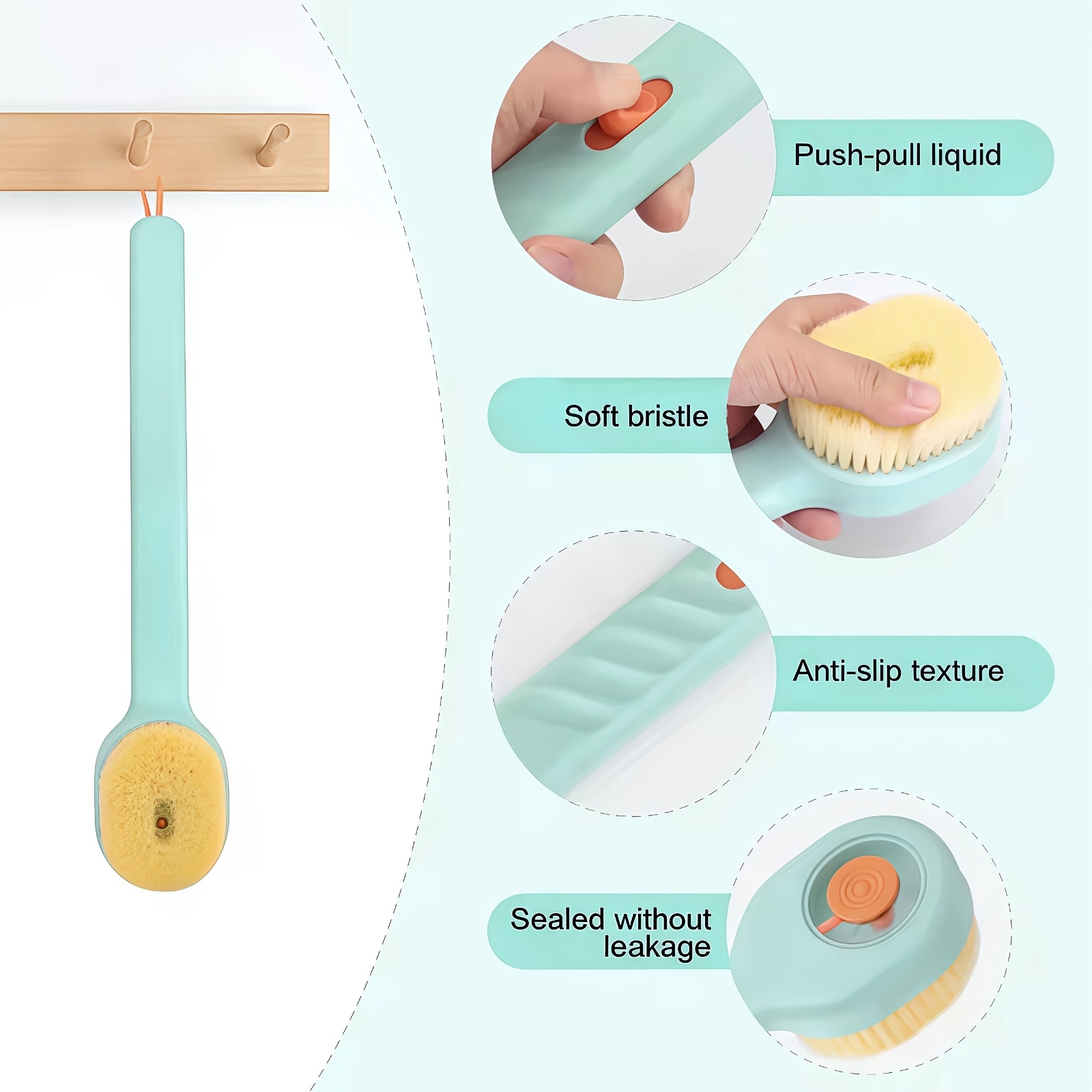 Bath Brush and Finger Loop Bath Exfoliator Set, 2pcs