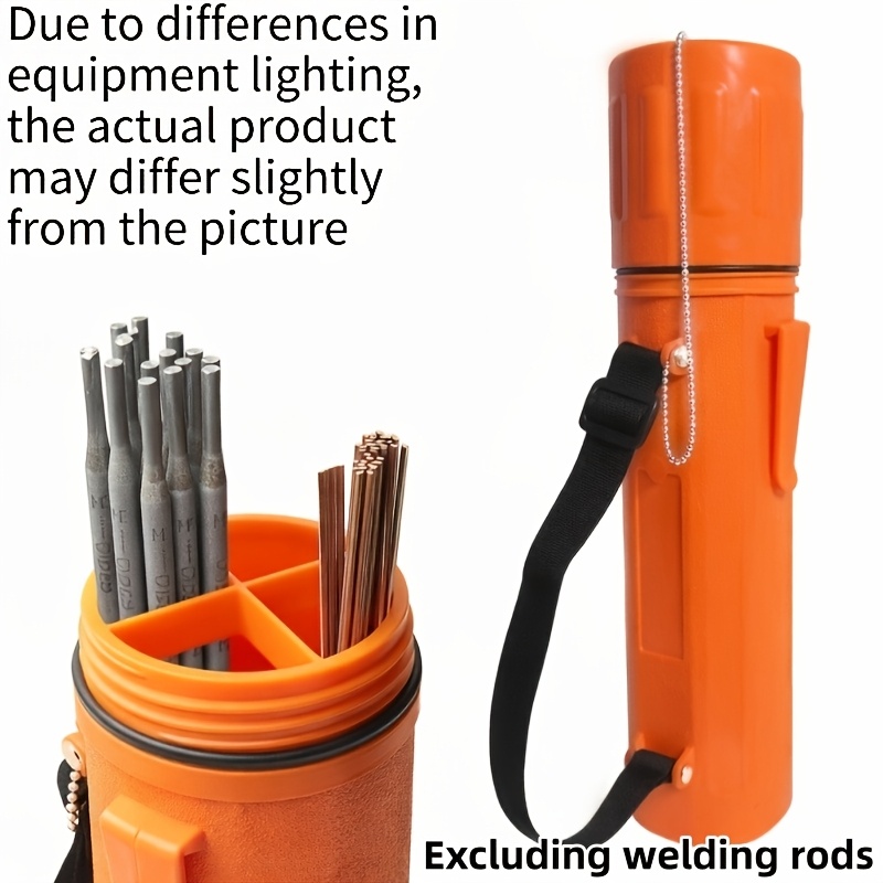 TEMU Heavy-duty Welding Electrode Storage Tube (3.5" X ") - Moisture-proof Welding Rod Container With Adjustable Shoulder Strap & Leash-lid, Divided