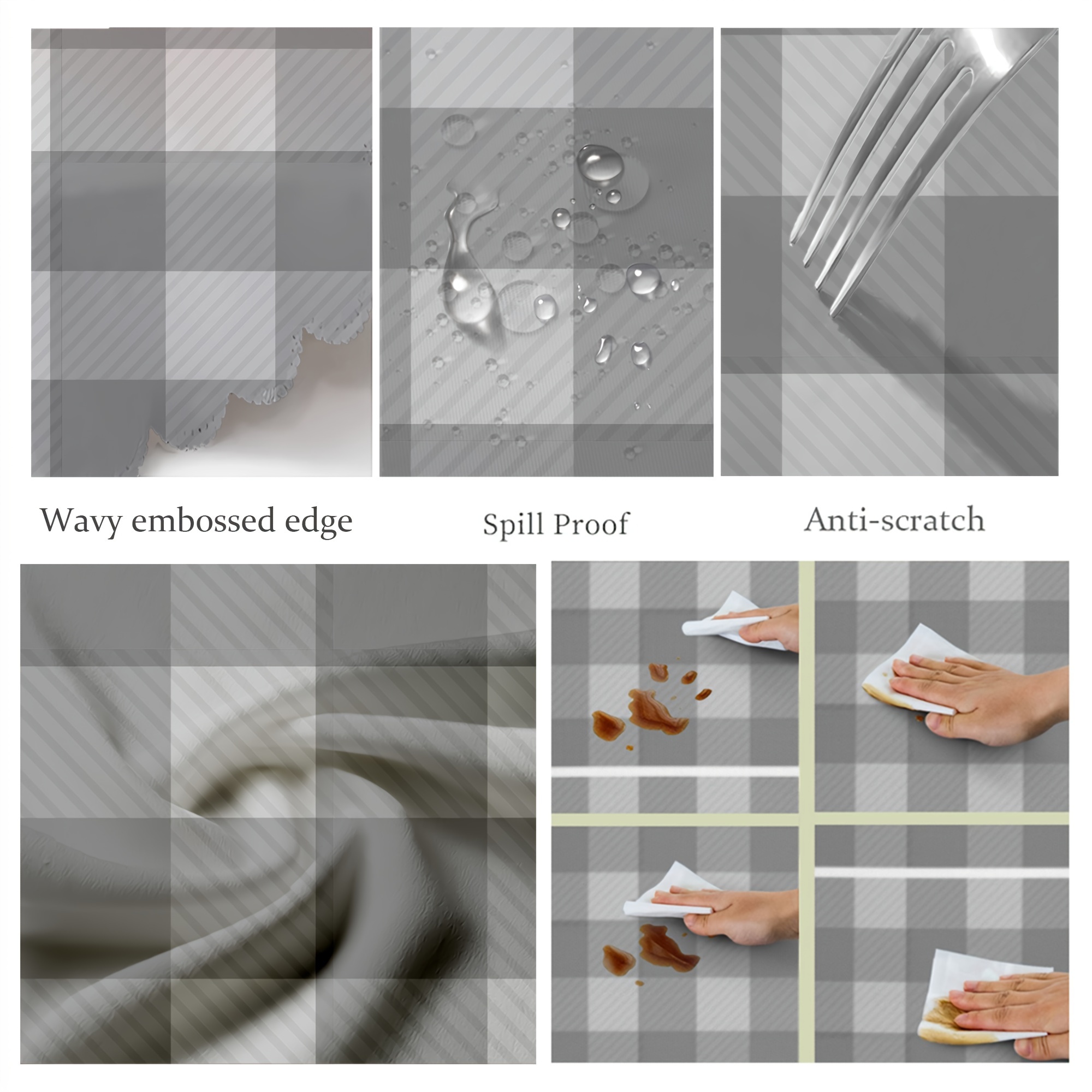 Gingham Table Cloth Woven Polyester Stain resistant Table Temu