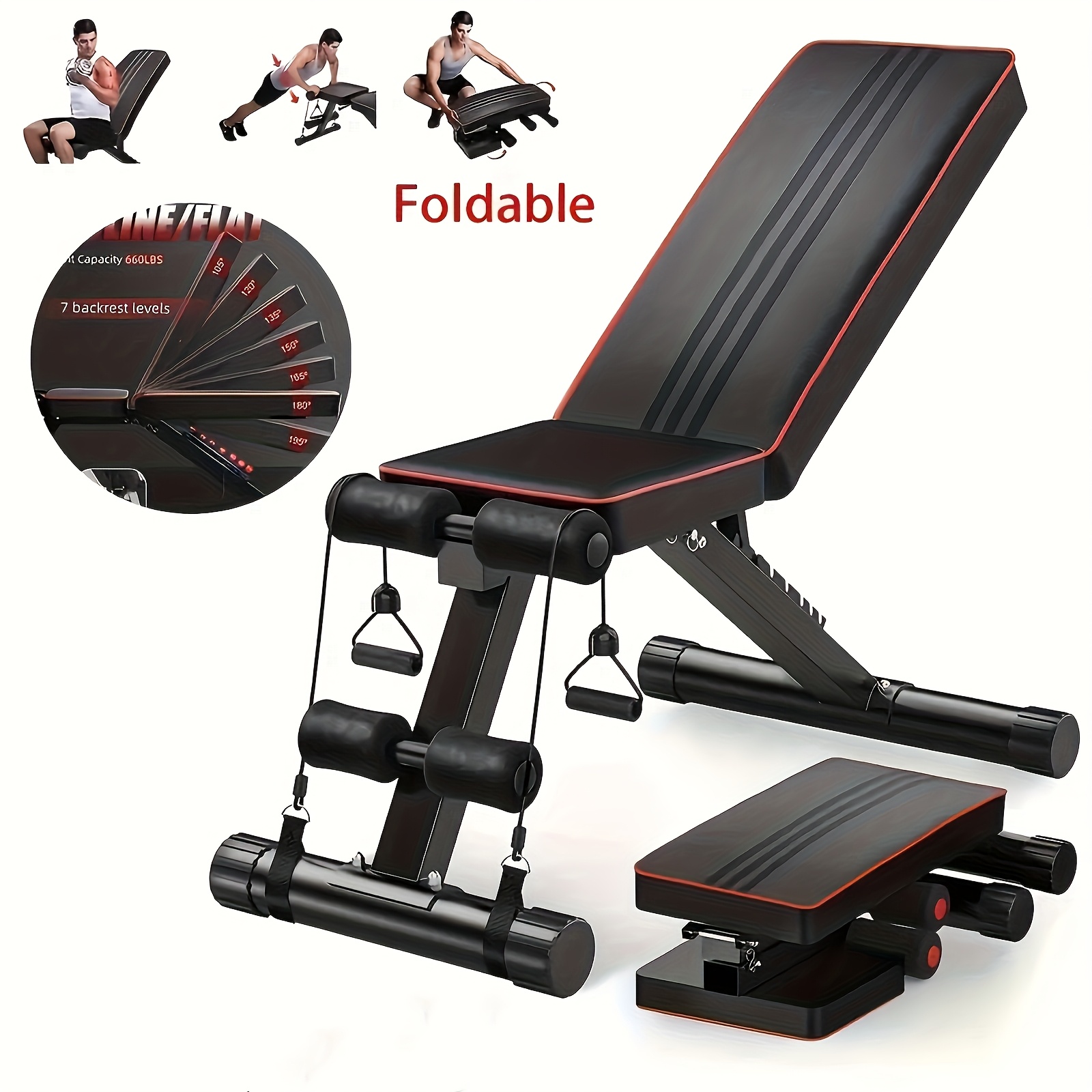 foldable adjustable workout bench for strength training ideal for bench press deadlifts home gym exercises