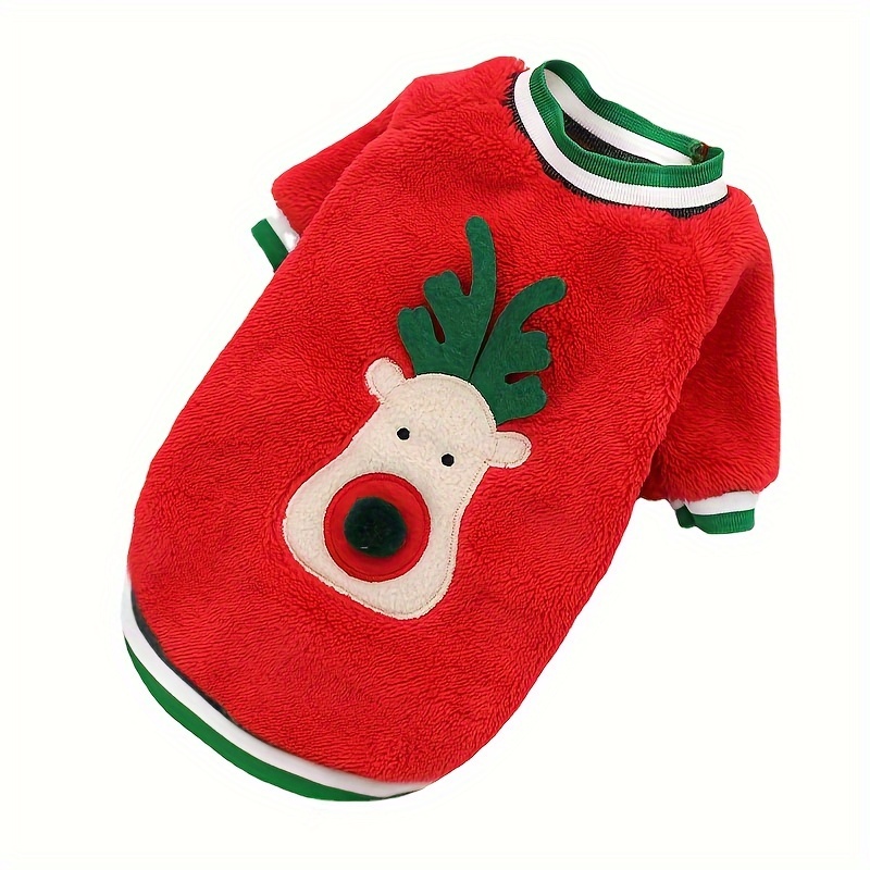 TEMU 1pc Booteely Christmas Dog Sweater, Pet Clothes, Coat, Machine , Knit Polyester Pullover For To Large Breeds, All-