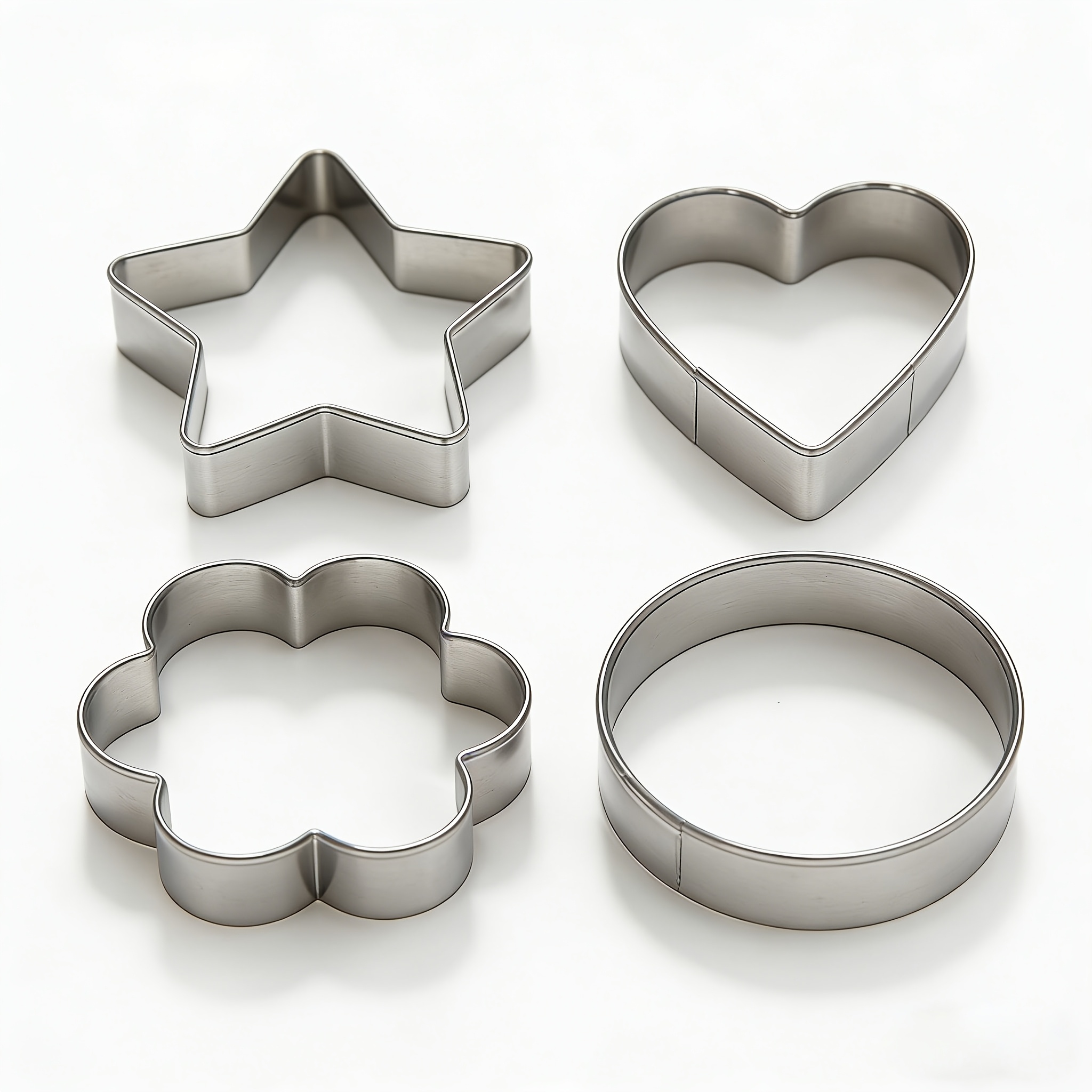 TEMU Set di tagliabiscotti in metallo - Cuore, Stella, , - 4 pezzi di taglierini per biscotti - Taglierini per biscotti a forma di cuore e stella,