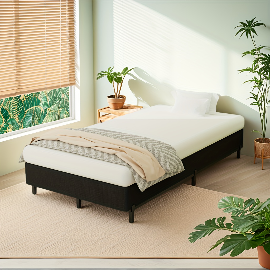 TEMU Heavy Duty Metal Box Spring Mattress Foundation With Non-slip Fabric Cover - 10 Inch Noise-free, Easy Assembly, 3000lb Weight Capacity,