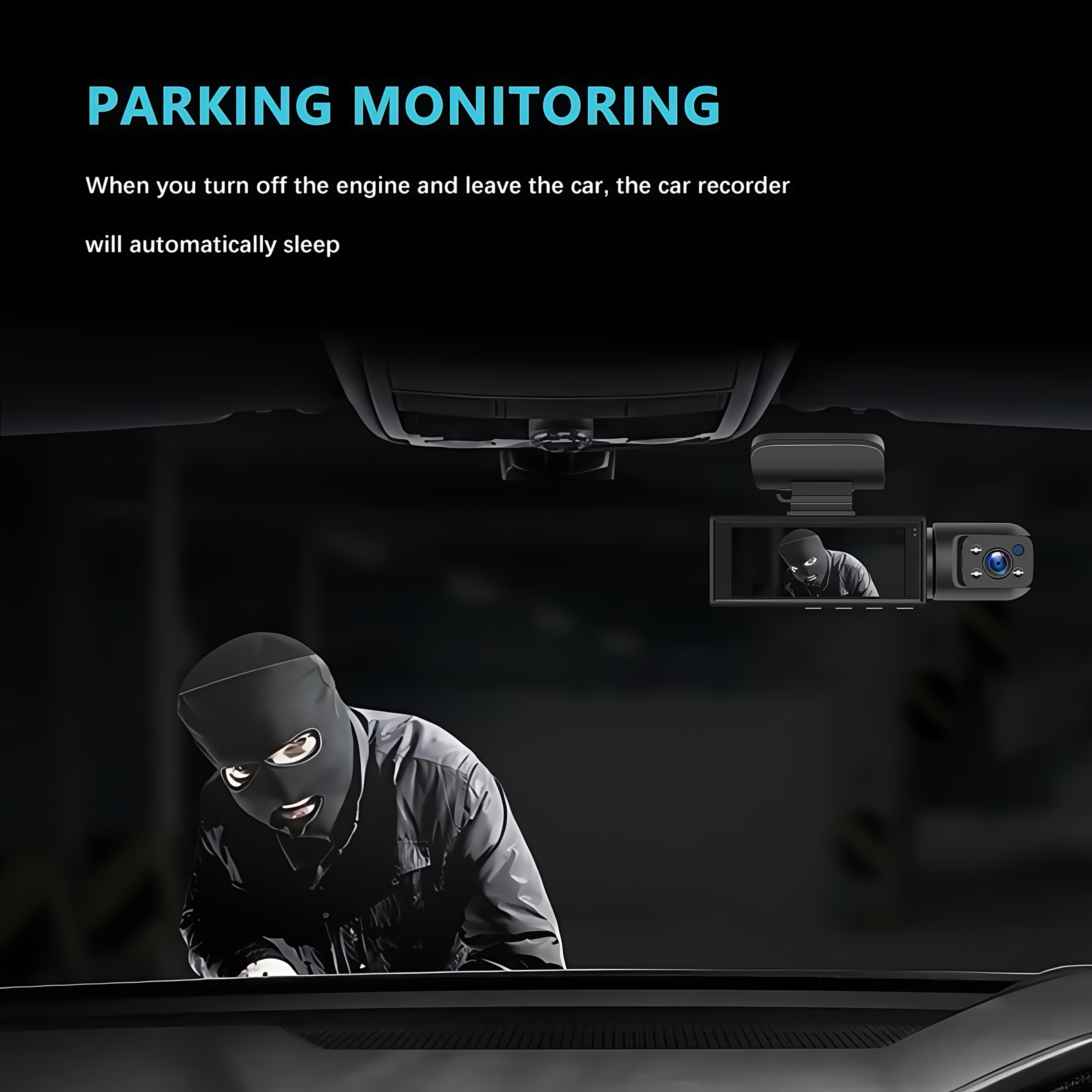 Caméra de tableau de bord compacte M8-D8, double ou simple caméra, enregistrement 1080p, vision nocturne, détection de mouvement, enregistrement en boucle, options de carte mémoire 32GB ou 64GB, boîtier plastique résistant, prise en main facile