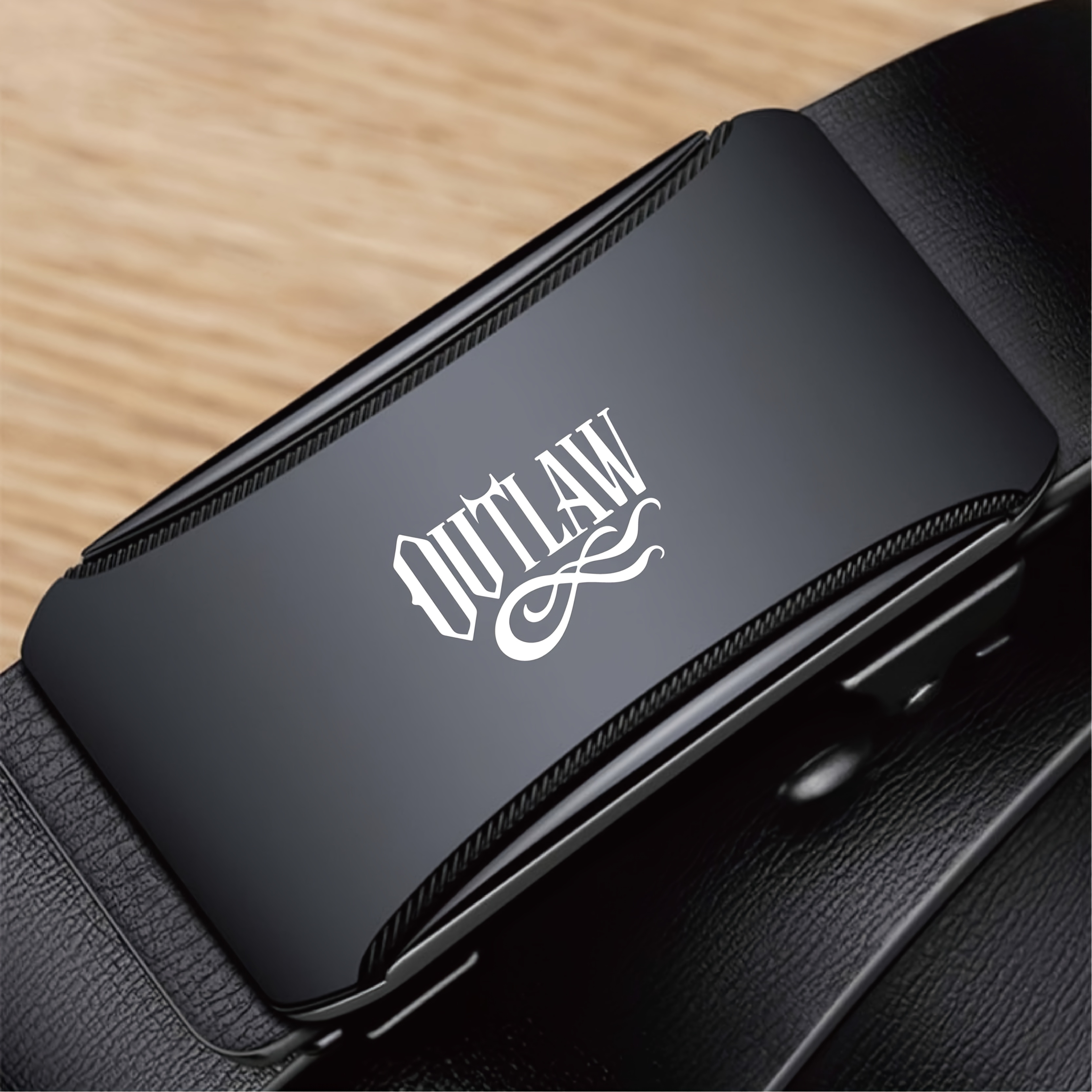 TEMU Men' Belt With Outlaw - Wrinkle-free Operation, Self- Belt Suitable For Business & Casual Wear - Everyday Belt (no-wrinkle Care)