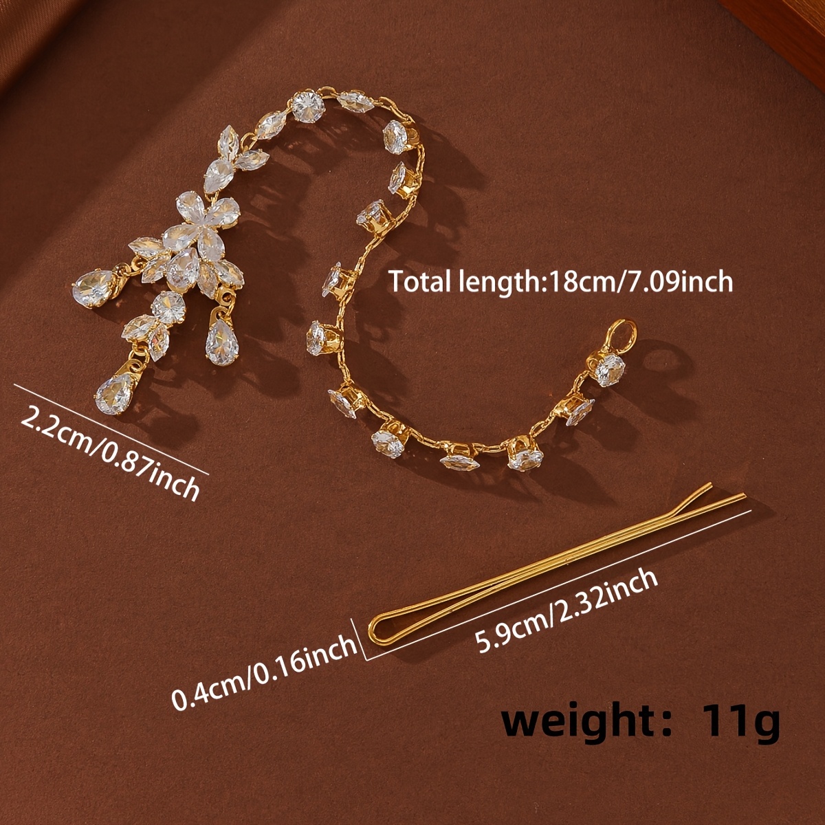 Bohemian Zirconia Water Drop Pendant Bridal Headdress