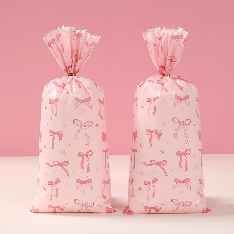 60 Süßigkeitentüten Mit Rosa Schleifen – Für Partygeschenke & Deko