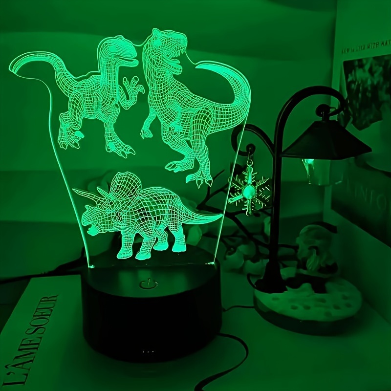 

1pc 3d Creative Dinosaur Mini Night Light, Multiple Color Modes, Modern Style, Plastic, Bedroom & Multi-scene Decor, Perfect Gift For Holidays And Friends
