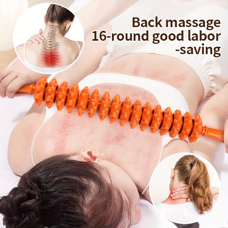 Orange Rolling Pin Massage Roller Multi-Use Body Massager for Abdomen,  Waist, Back Legs, Plastic Relaxer, Relaxation Tool Orange Roller