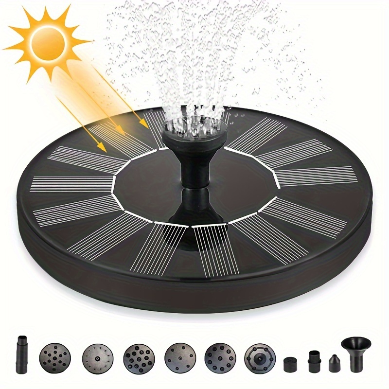 

Solar Water Fountain, Silicone Material, Solar Powered Floating Pump For Garden Decoration, Bird Bath, Pond, Pool, Outdoor Fountain, Waterfall, No Battery Needed