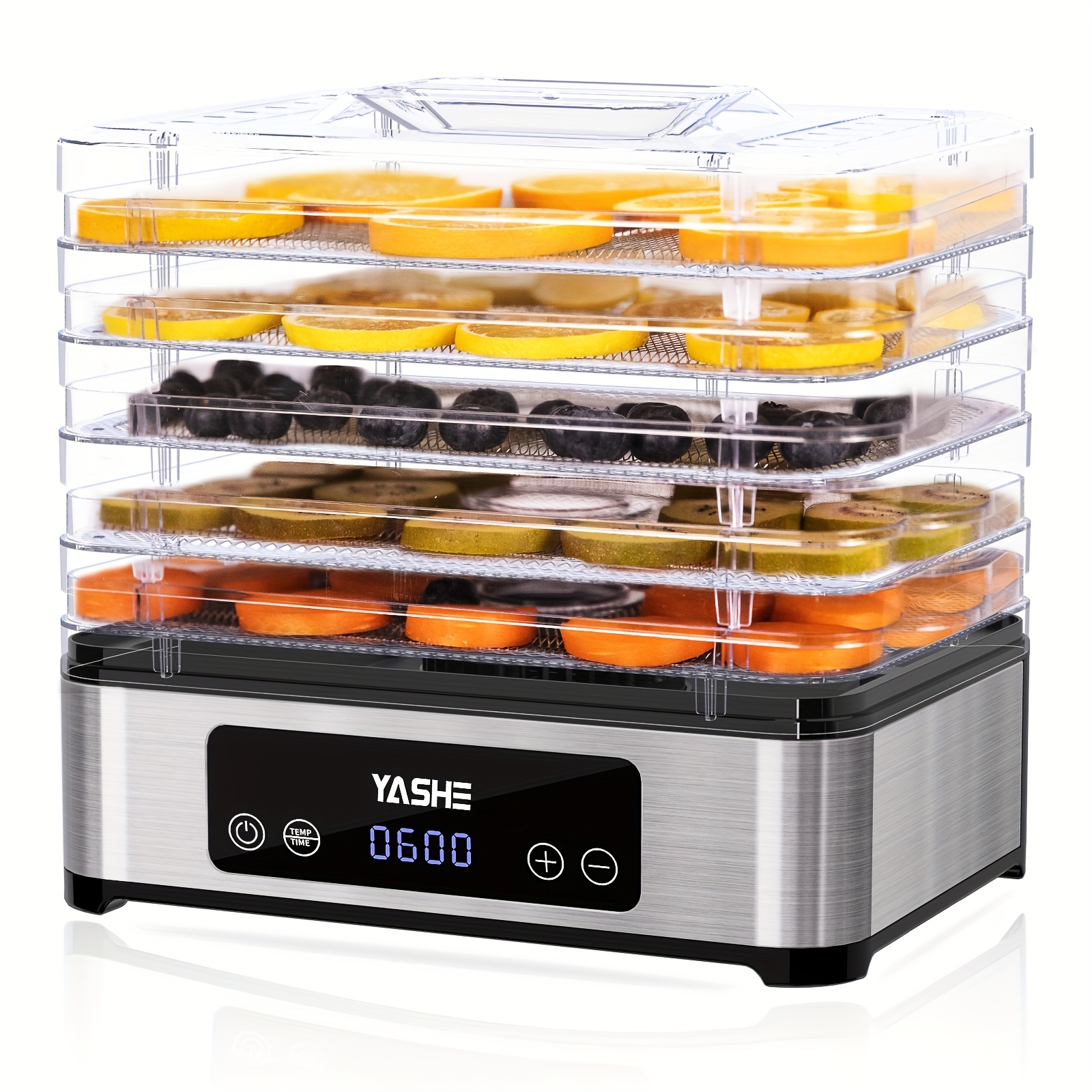 TEMU Food Dehydrator Machine, 5 Stainless Steel Trays Food Dryer, 48h Timer And Temperature Control, Recipes Book Included, 420w Dehydrators For Food And Jerky, Herbs, Meat, Fruit, Dog Treats
