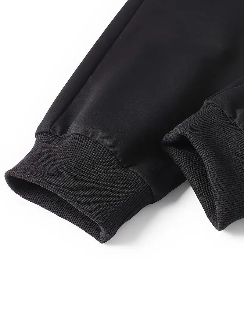 3 pack fleece lined pants 95 polyester 5 spandex solid color knit fabric stretch loose fit drawstring 500gsm cozy long trousers for cold season thick Product details 3