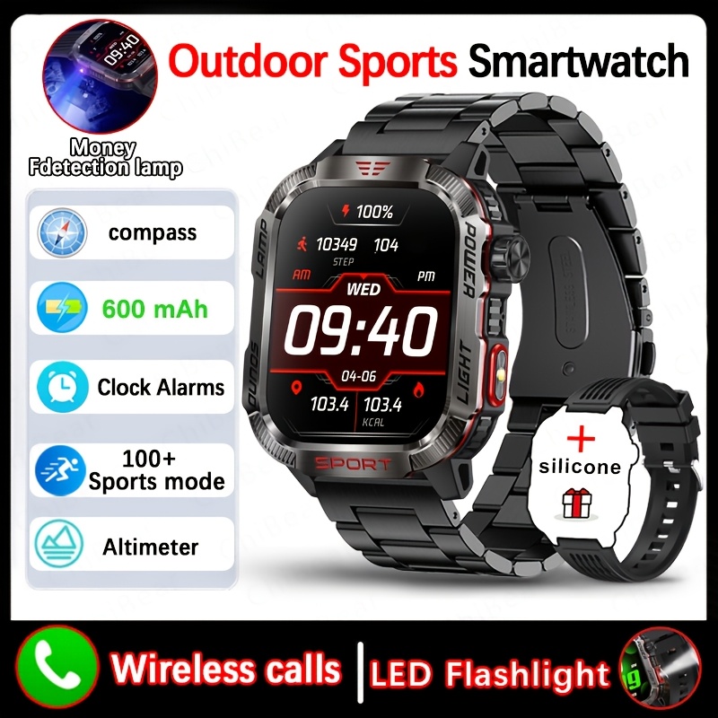 2.01 Inch Rugged Wristband Wireless Call Smart Watch Fitness Watch For Men