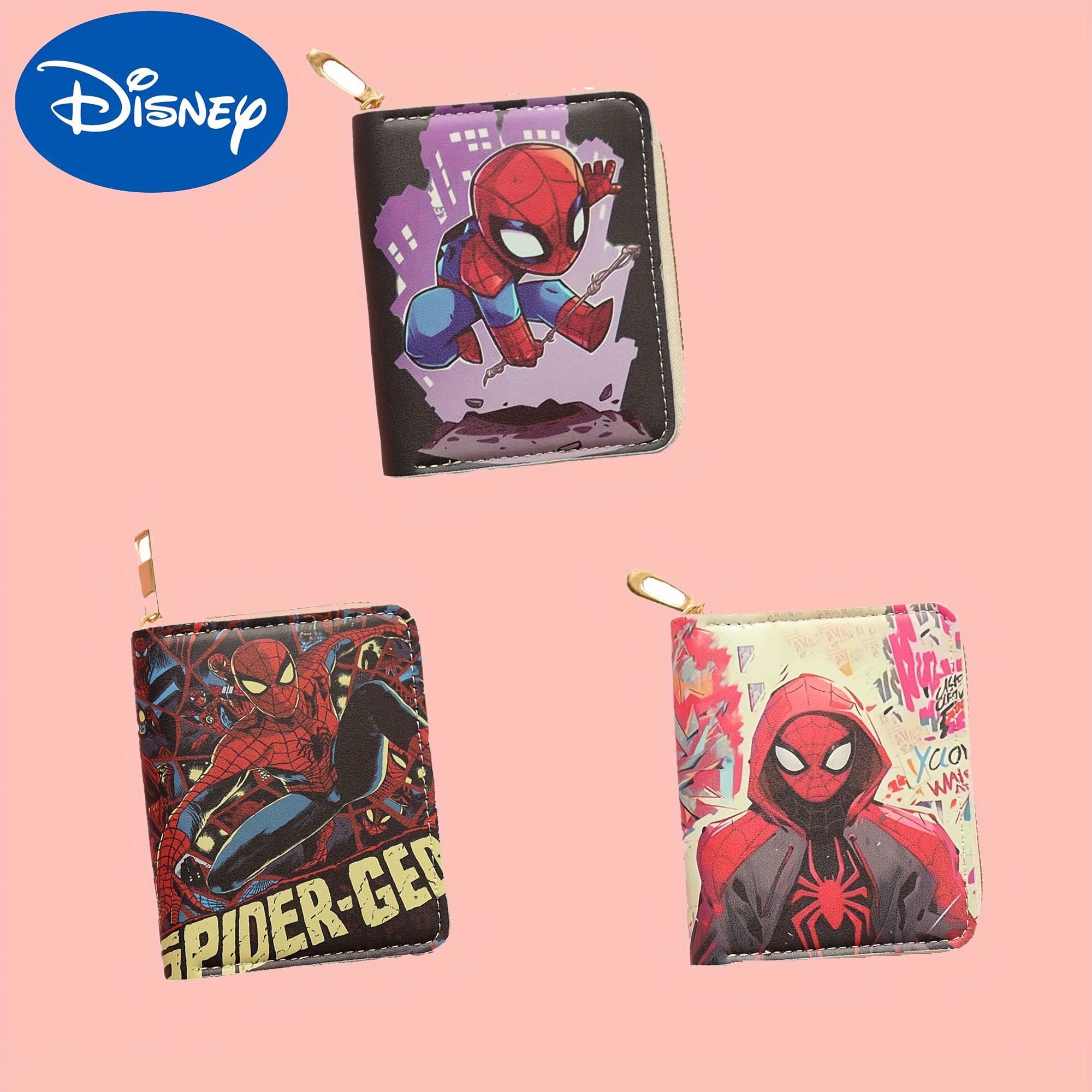 

1pc Disney Spider Man Wallet, Men's Anime Cartoon Cute Short Card Bag, Casual Portable Coins Purse With Large Capacity, Zipper, Perfect Gift For Teacher's Day, Valentine's Day, Birthday, Christmas