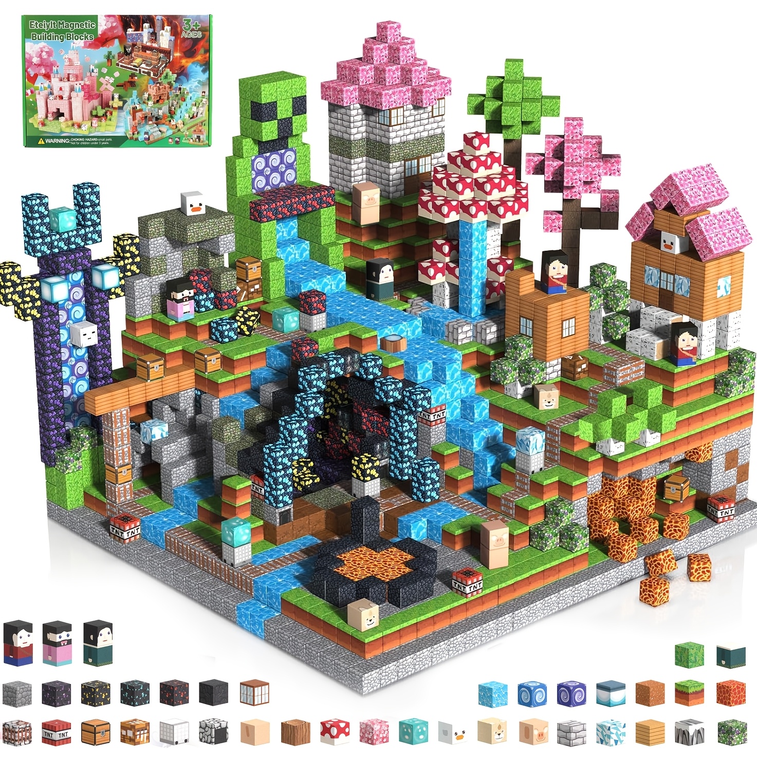 Image of 300pcs/150pcs Magnetic Building Blocks Suitable For , -themed Stem Toys With Magnetic Connectors, Abs Construction Blocks For, Birthday/easter Gifts, Classroom Toys For 3+ Years (no / Assembly)