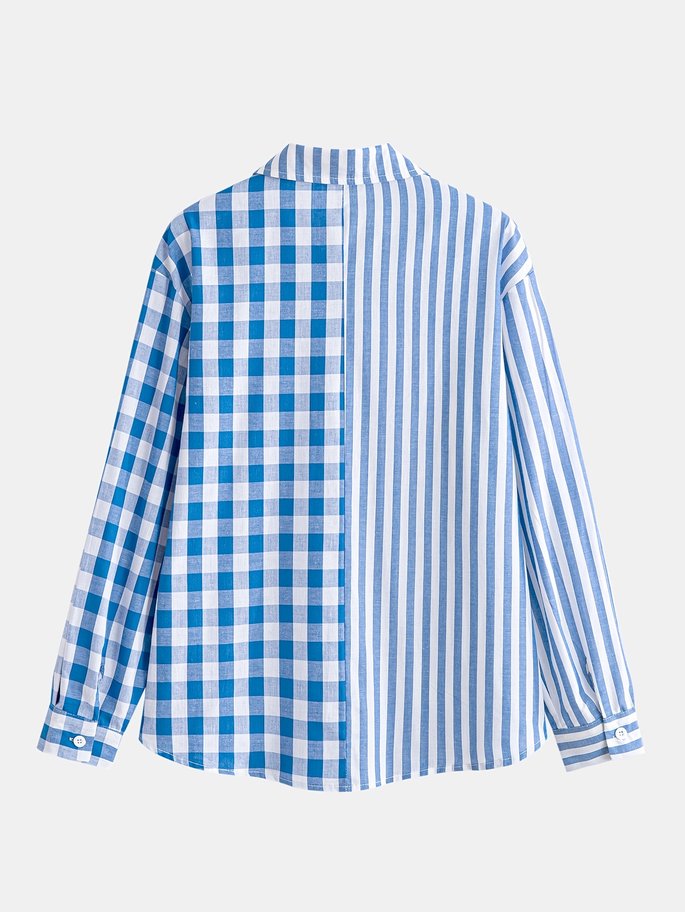 loose striped and     open front lapel long sleeve shirt