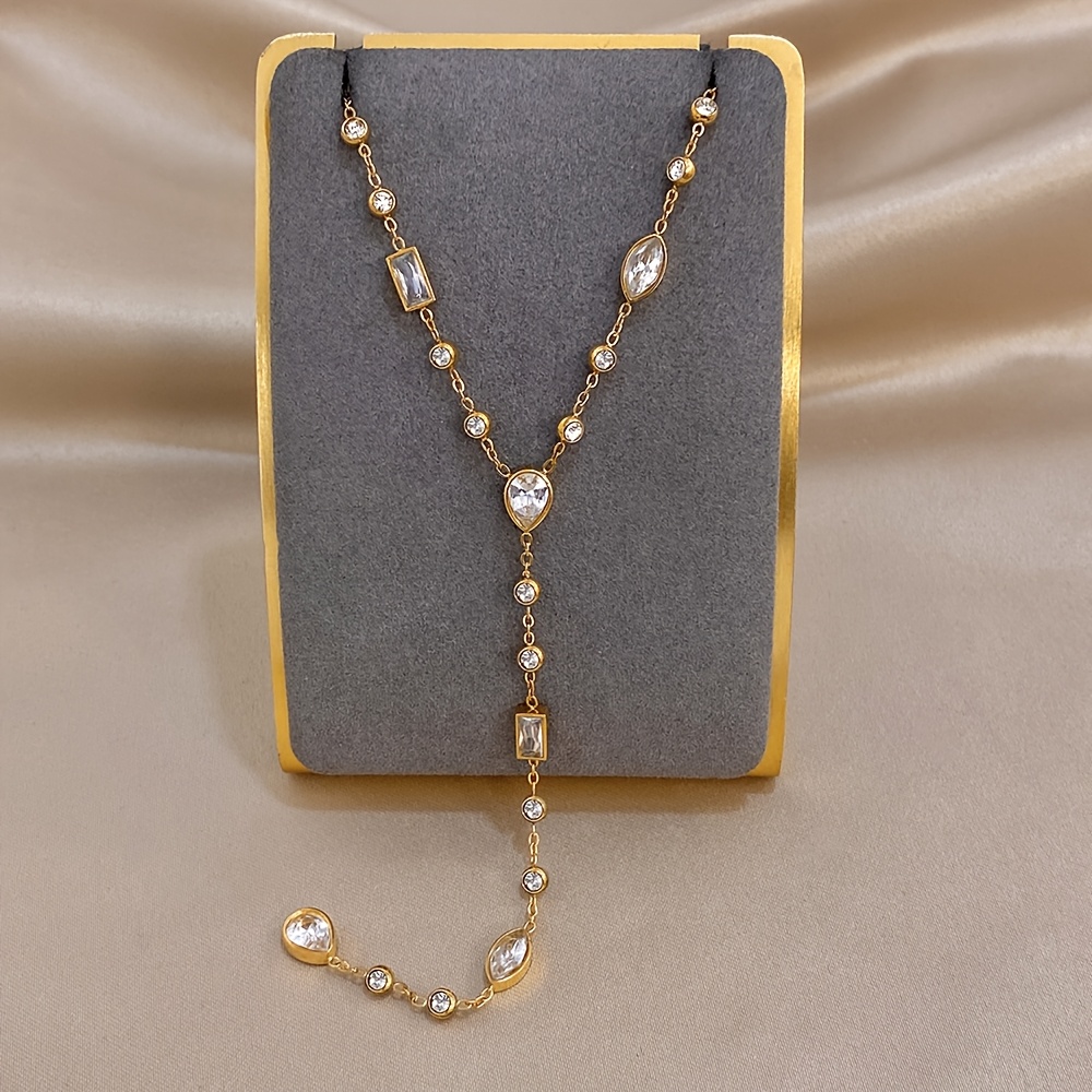 Women's Elegant Teardrop Synthetic Cubic Zirconia Necklace