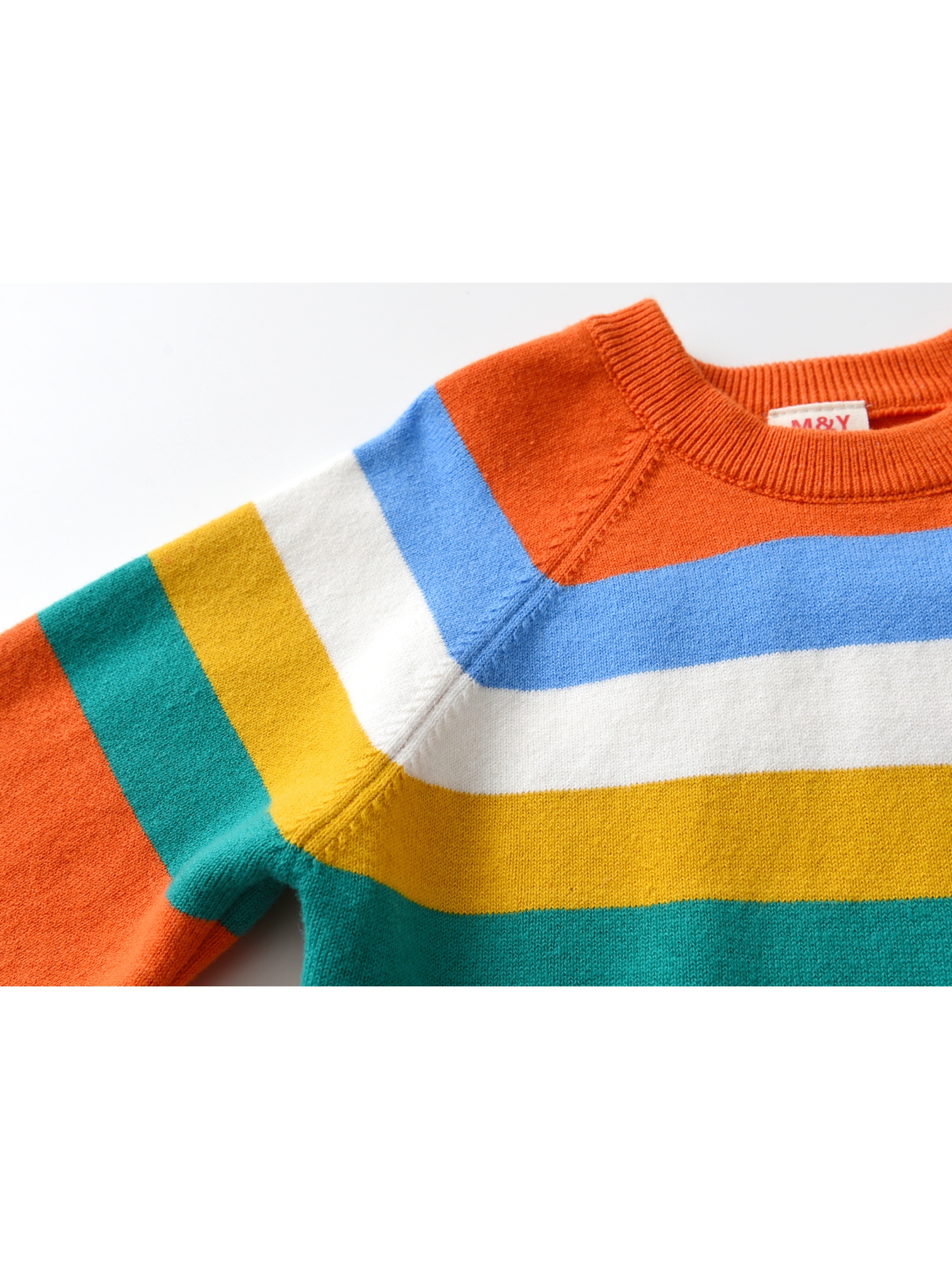 Boys' Striped Pullover Sweater with Round Neck