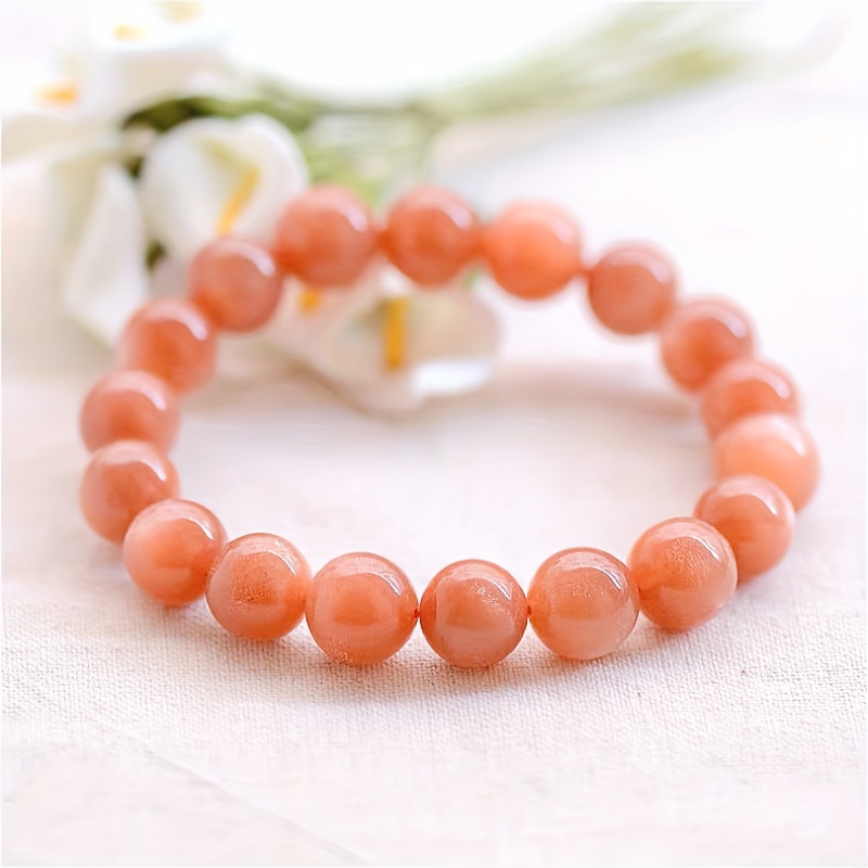 

Elegant Adjustable Orange & Crystal Bracelet - Beads, , Casual Attire Or Gifting,, Jewelry