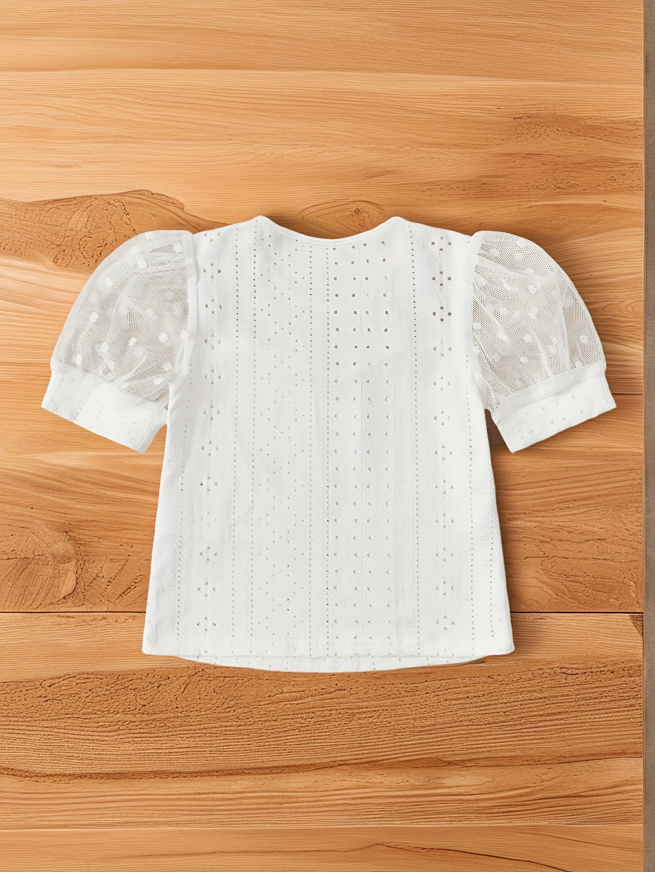 elegant girls' white mesh short sleeve sleeves Temu Hungary