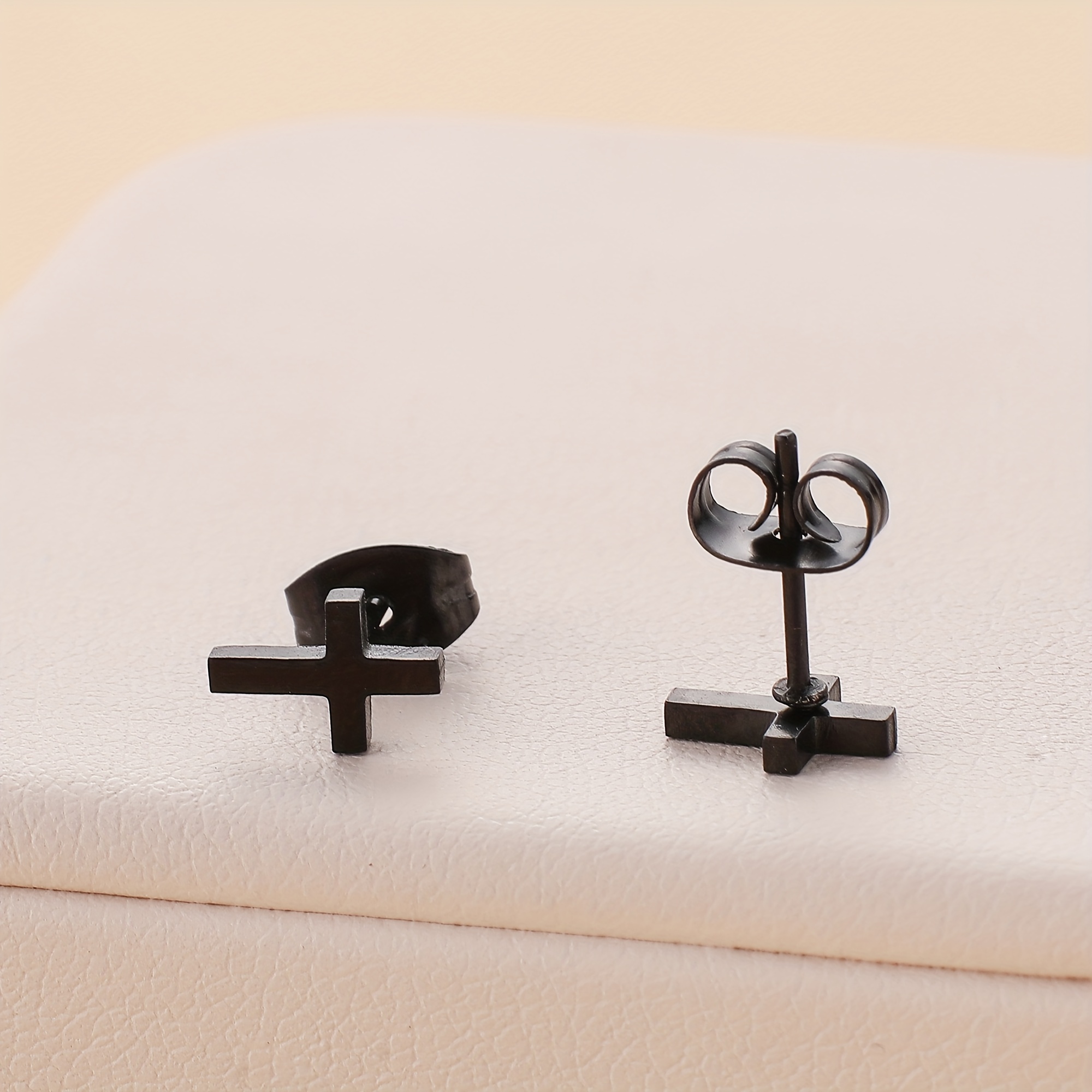 316l 316l 316l 316l 316l Stainless Steel Earrings, Men's Cross Earrings, Without Battery