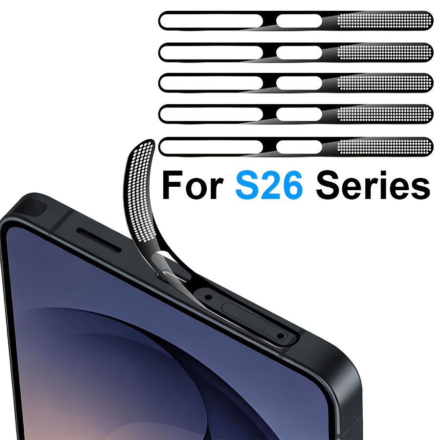 TEMU 5 шт. Металева сітка-протектор від пилу для динаміка Samsung Galaxy S26/S26+/S26 Ultra | Прецизійні вирізані клейкі накладки для повного захисту