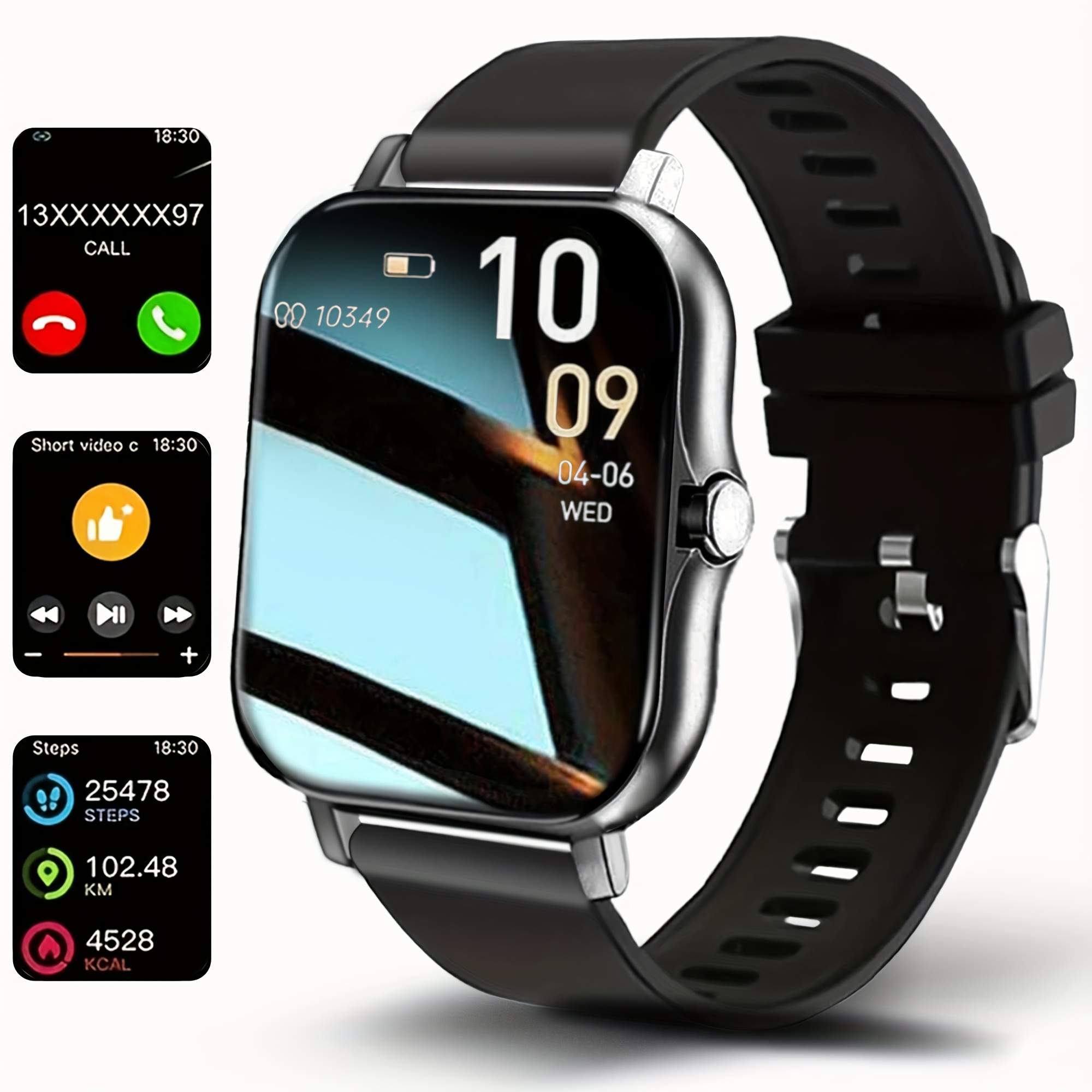 2025 hot new smart watch 1 83 inch hd display full screen   call step counting multiple sports   sedentary reminder weather forecast message notification mens and womens   watch suitable for   and iphone