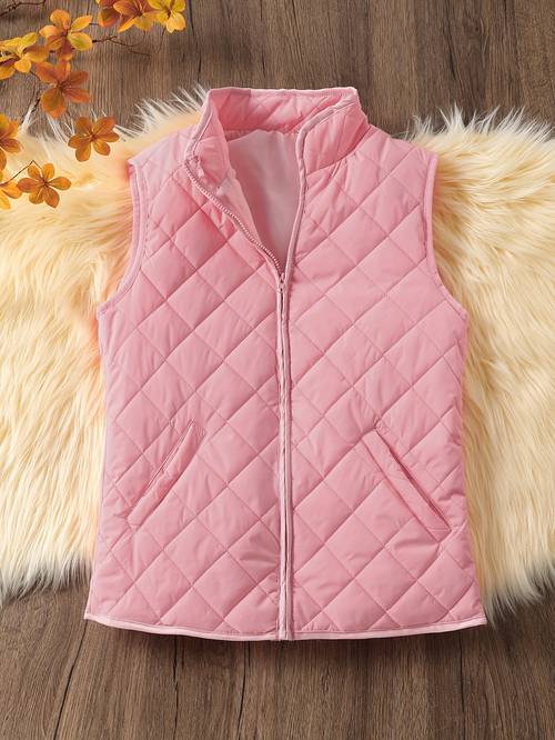 womens vest solid color womens fashion lightweight jacket sewing suitable for middle aged and elderly indoor and outdoor in autumn and winter outdoor beach casual 2025