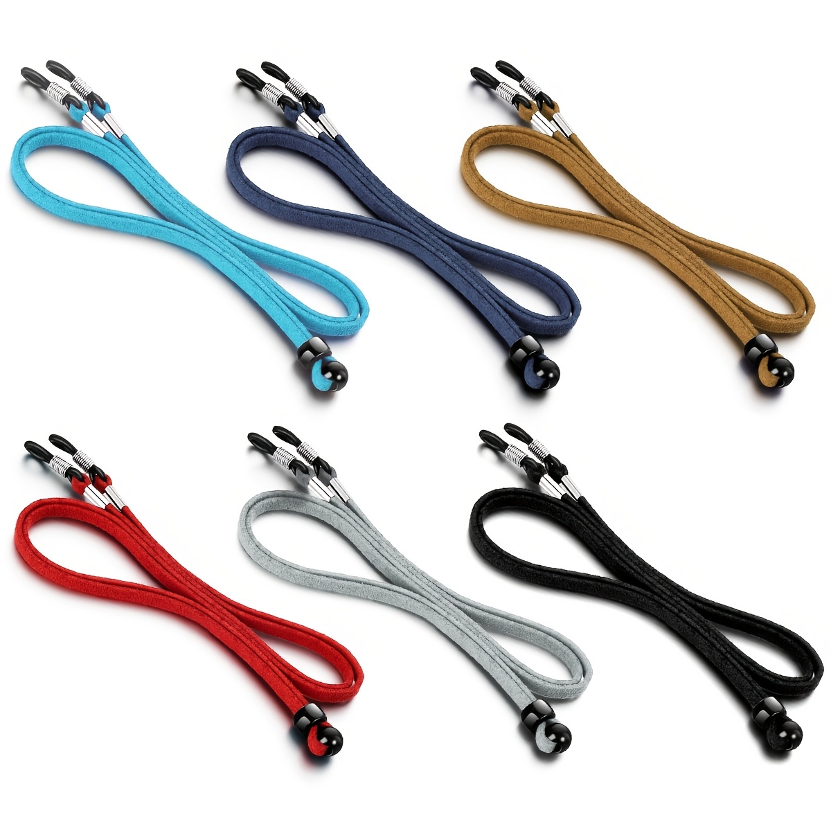 6 pairs of mixed color glasses chain fashion glasses fashion glasses safety reading glasses anti loss accessories adjustable sports glasses lanyard suitable for men and women