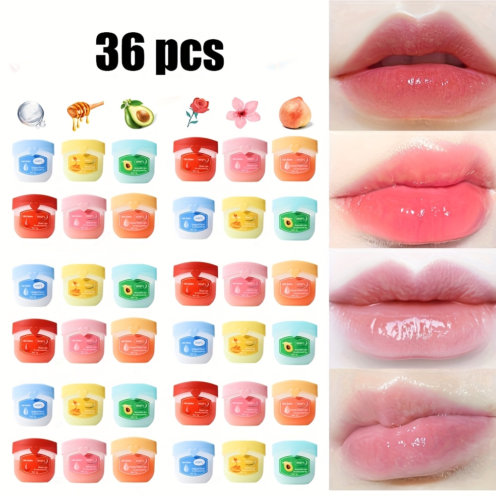 Image of 36pcs Lipstick Gift Set, 6 Kinds Of Fruit Flavored Lip Gloss, Lipstick, Lipstick, Party Supplies Gifts, Souvenir Gifts, Valentine's Day Gift, Long-lasting Moisturizing And Nourishing Lip Mask