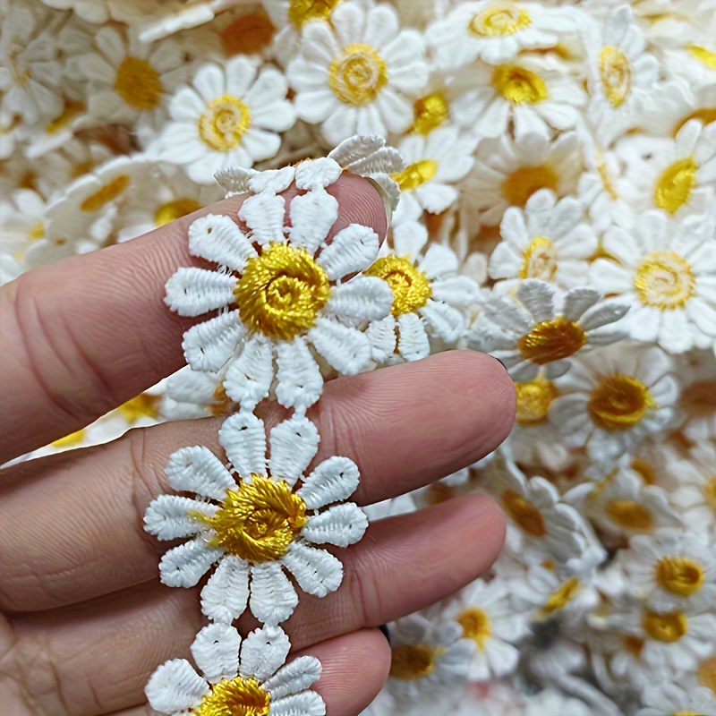 

Daisy Embroidered Lace Trim Fabric 2/4 Yards, 22mm Wide 3d Floral Lace Ribbon For Dress Collar Hat Headwear Sewing Decorations - White