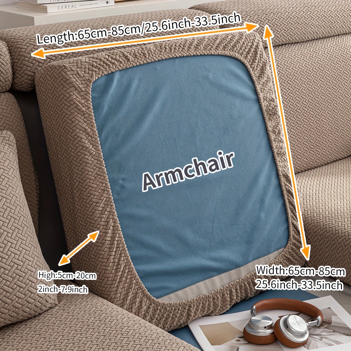 TEMU 1 de Sofá Sherpa, de Cuadros, Estilo Bohemio, Tela Elástica Fácil de Instalar, Tela Elástica y Cómoda, Protector de Muebles, Adecuado para