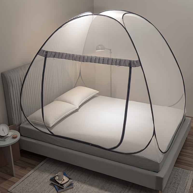 Image of 1pc No Installation Required Mongolian Net, Suitable For Bedroom, Outdoor Portable Net, Summer Anti-mosquitoes, U-shaped Zipper, Anti-fall Tent
