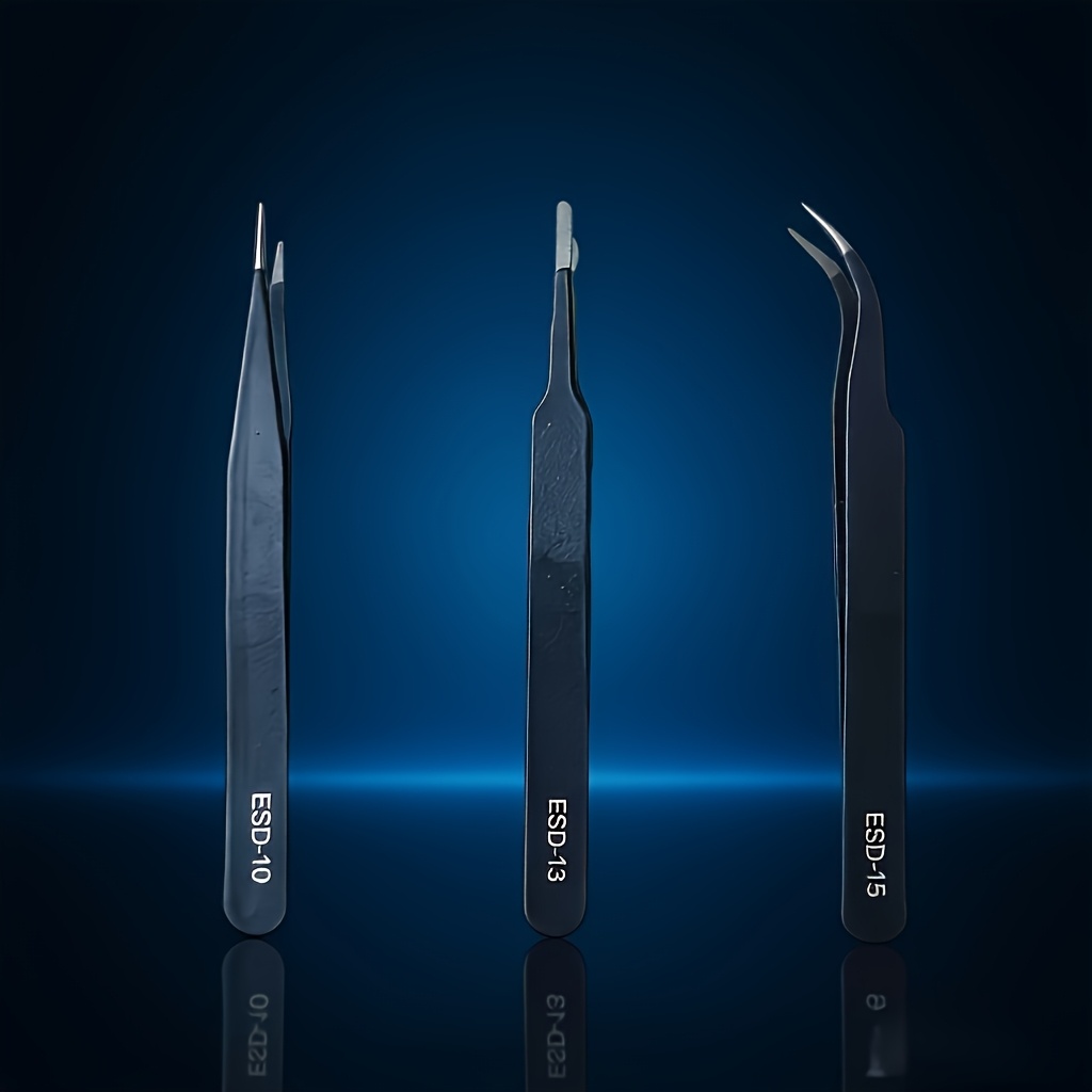 Premium Anti-static Stainless Steel Tweezers Set - Ultra-precise, Industrial-grade Tools For Home Repairs, Model Making, And Electronics. Durable, Corrosion-resistant, With