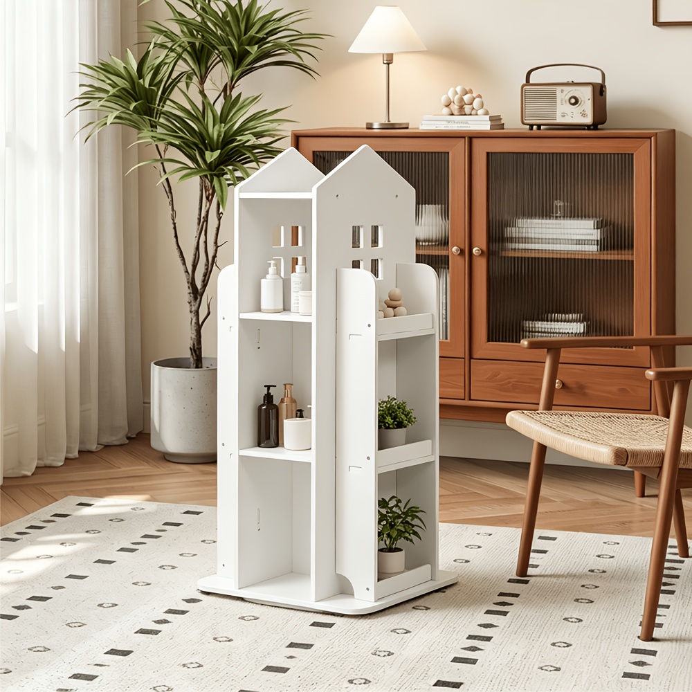 TEMU Modern Rotating Rotating Shelving Unit, Suitable For Offices, Space-saving Spiral Bookshelf, Rotating Bookshelf, Bookshelf Partition, Upright