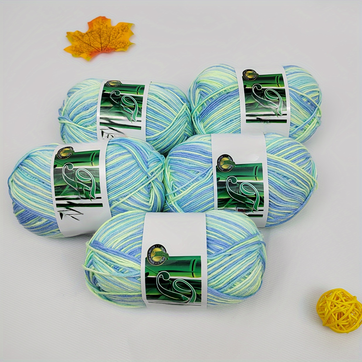 5pcs Bamboo Cotton Blend Gradient Color Yarn 30% Cotton 70% Bamboo Fiber, Comfortable Breathable Suitable For Knitting And Crocheting Spring And Summer Skirts Children's Clothing, 250g/8.81oz
