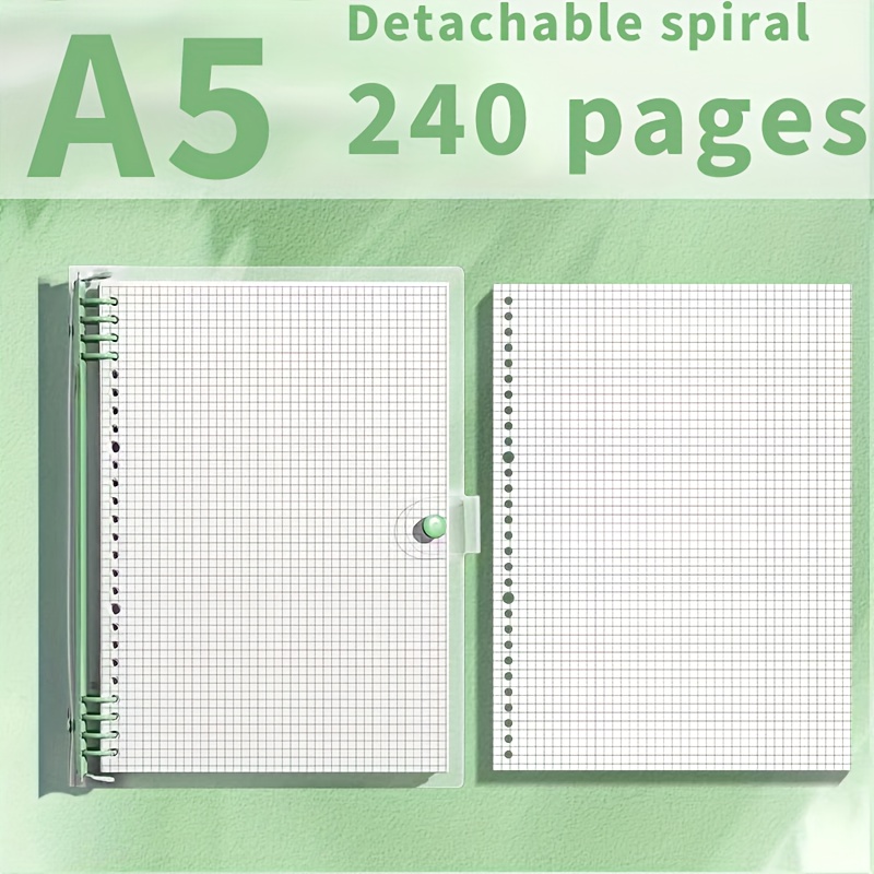 Image of 240-page A5 Spiral Bound Transparent Soft Cover Loose Binder Book With Tear-off Pages - Minimalist Fantasy Theme Notebook Suitable For Office,, Journaling, Planners, Portable Binder
