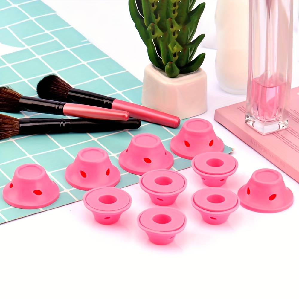 TEMU 10pcs Heatless Hair Curler Set - , Self-adhesive Mushroom Curlers For All Hair Types -