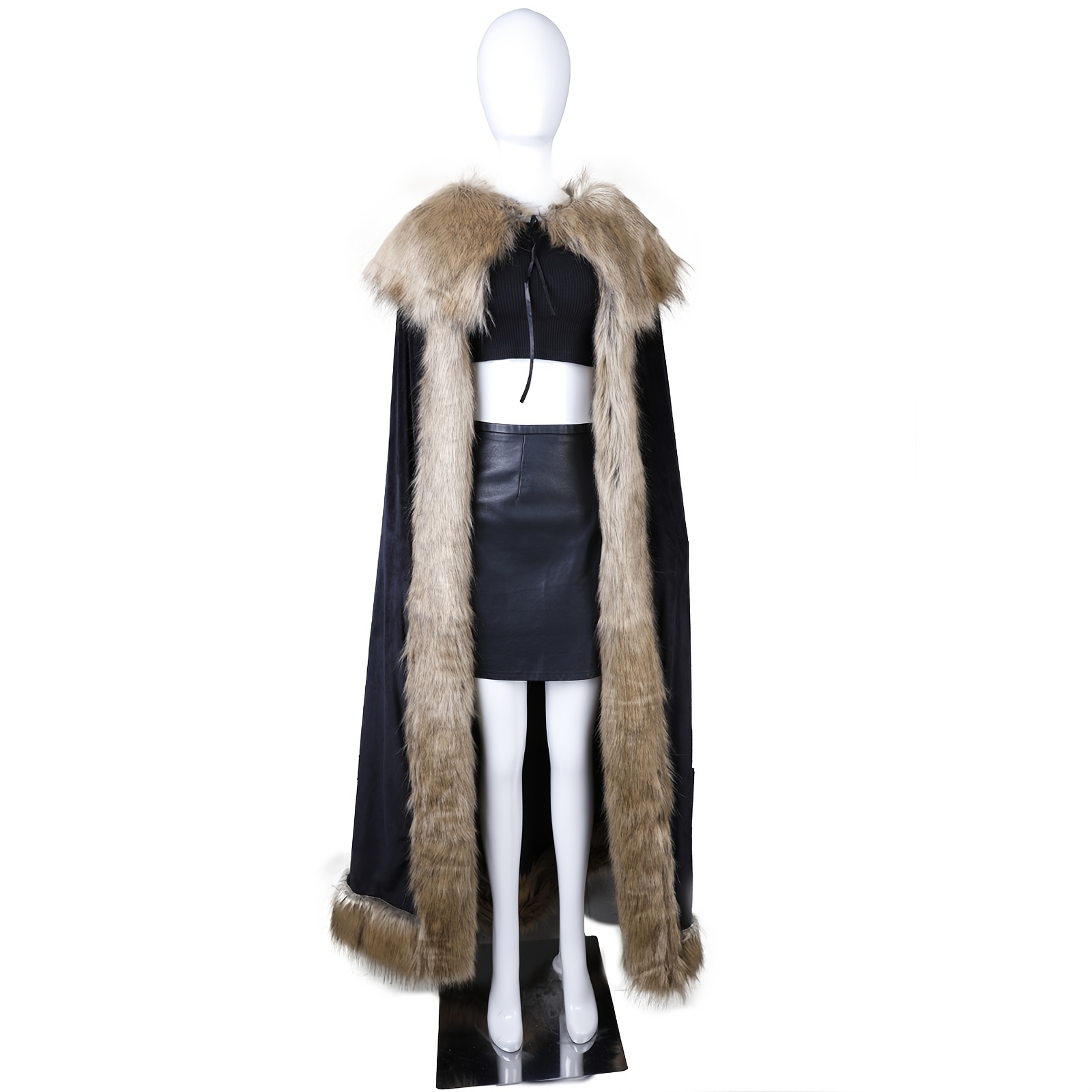 women viking faux fur shawl and wrap fur stole with medieval 