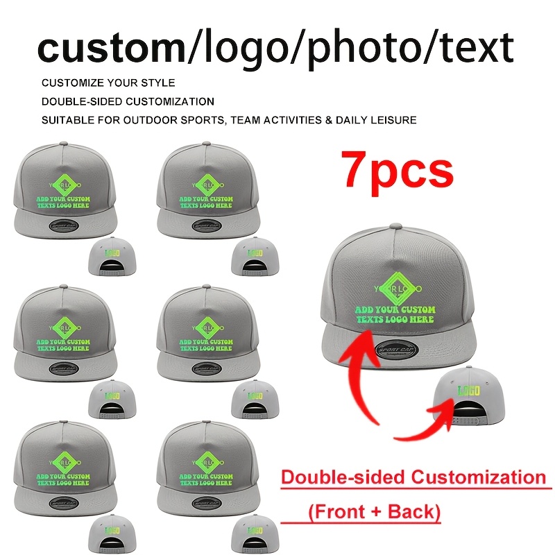 7pcs LEADAYS Logo Baseball Caps with Personalised Text/Logo