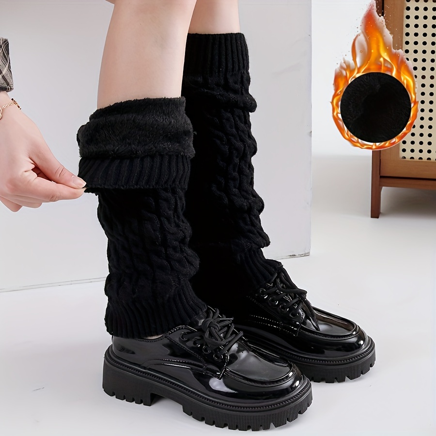 

Elegant Over-the-knee, Cozy Fleece-lined Knit Thigh-high Socks For Women - Warm, Stylish Over-the-knee Leggings Music Festivals & Parties