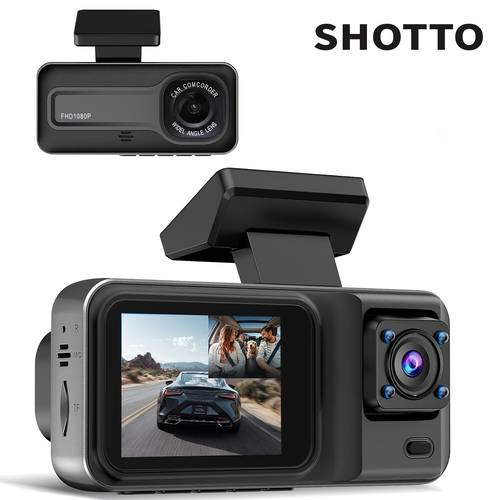 the shotto dual lens dash cam features front and rear hd recording with a 1080p main lens and a 720p auxiliary lens it and wdr wide technology along with and supports