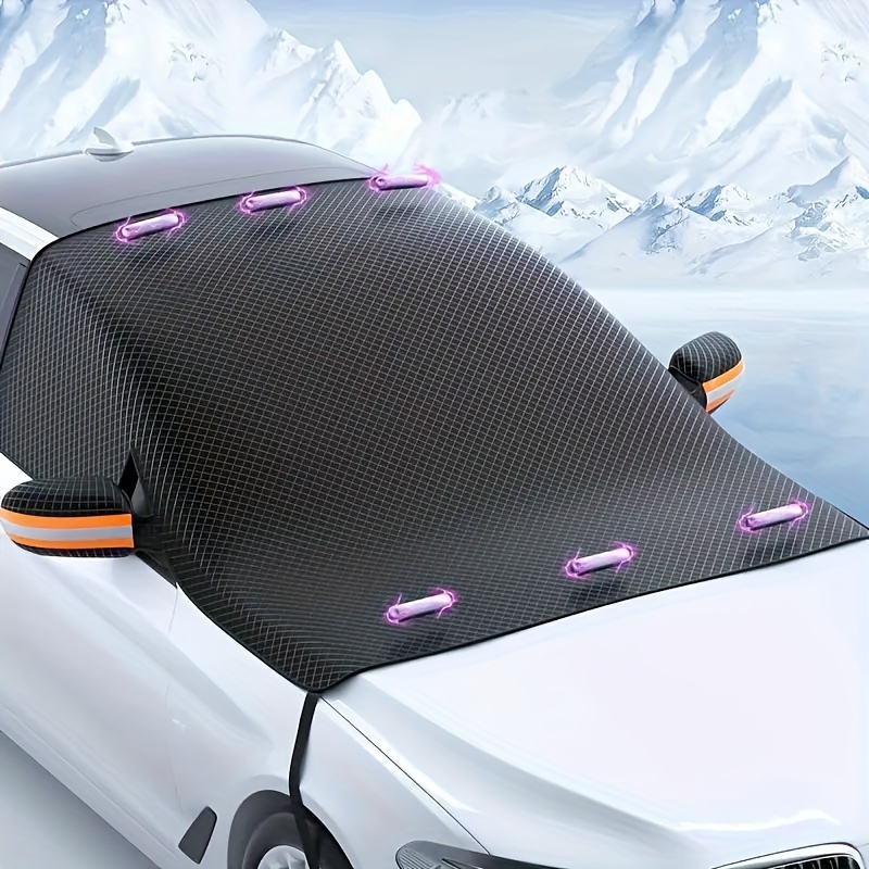 

Heavy-duty Magnetic Polyester Snow And Frost Cover For Automobile Front Glass, Half Car Shade Protector