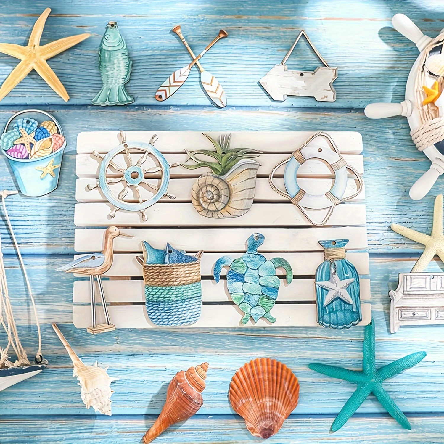 Ocean Themed Decorations Seashells Seahorses Hanging - Temu