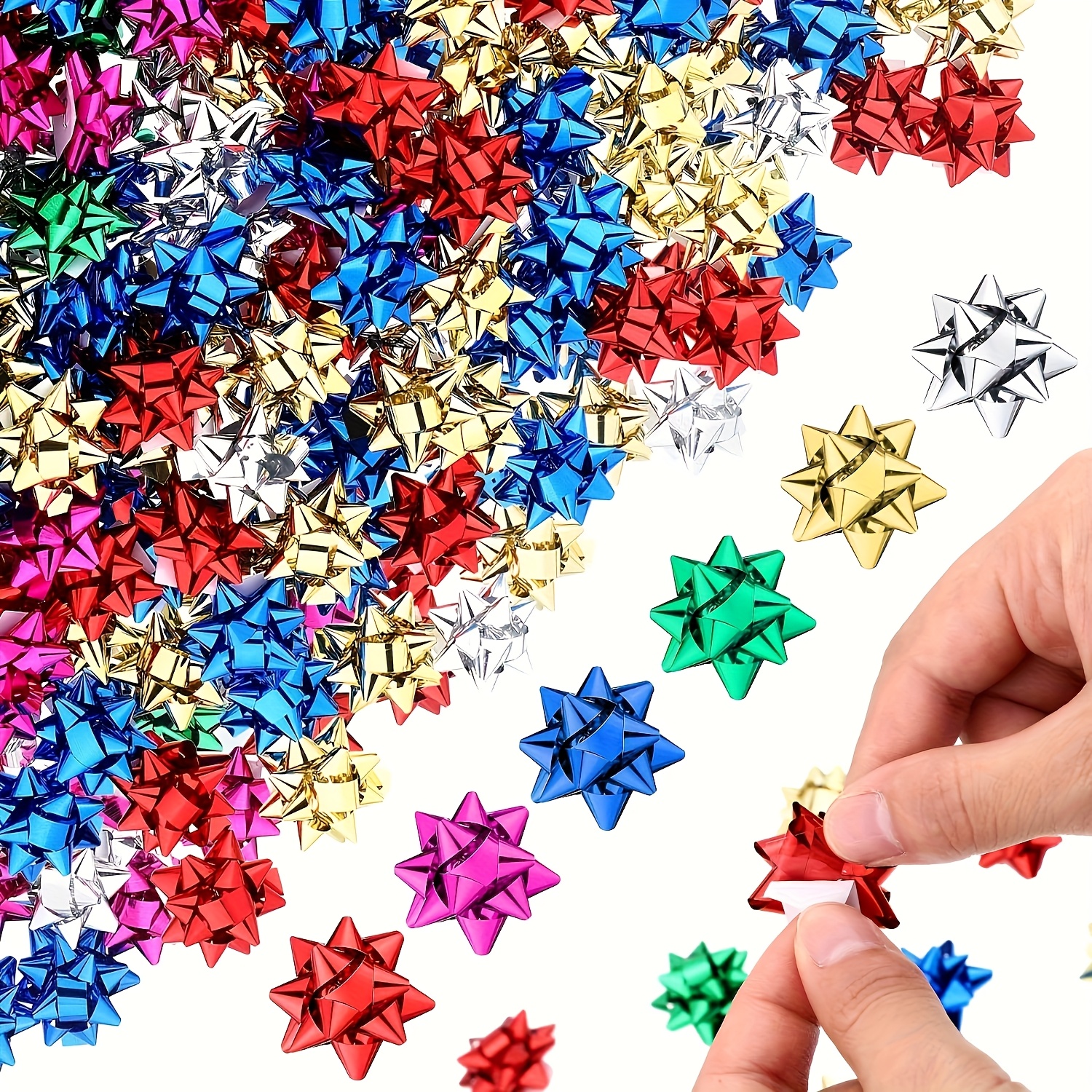 50pcs Mixed Gift Bow Set Suitable For Holiday Gift Wrapping, Christmas Decorations, Handmade Crafts, Wedding Parties, , And
