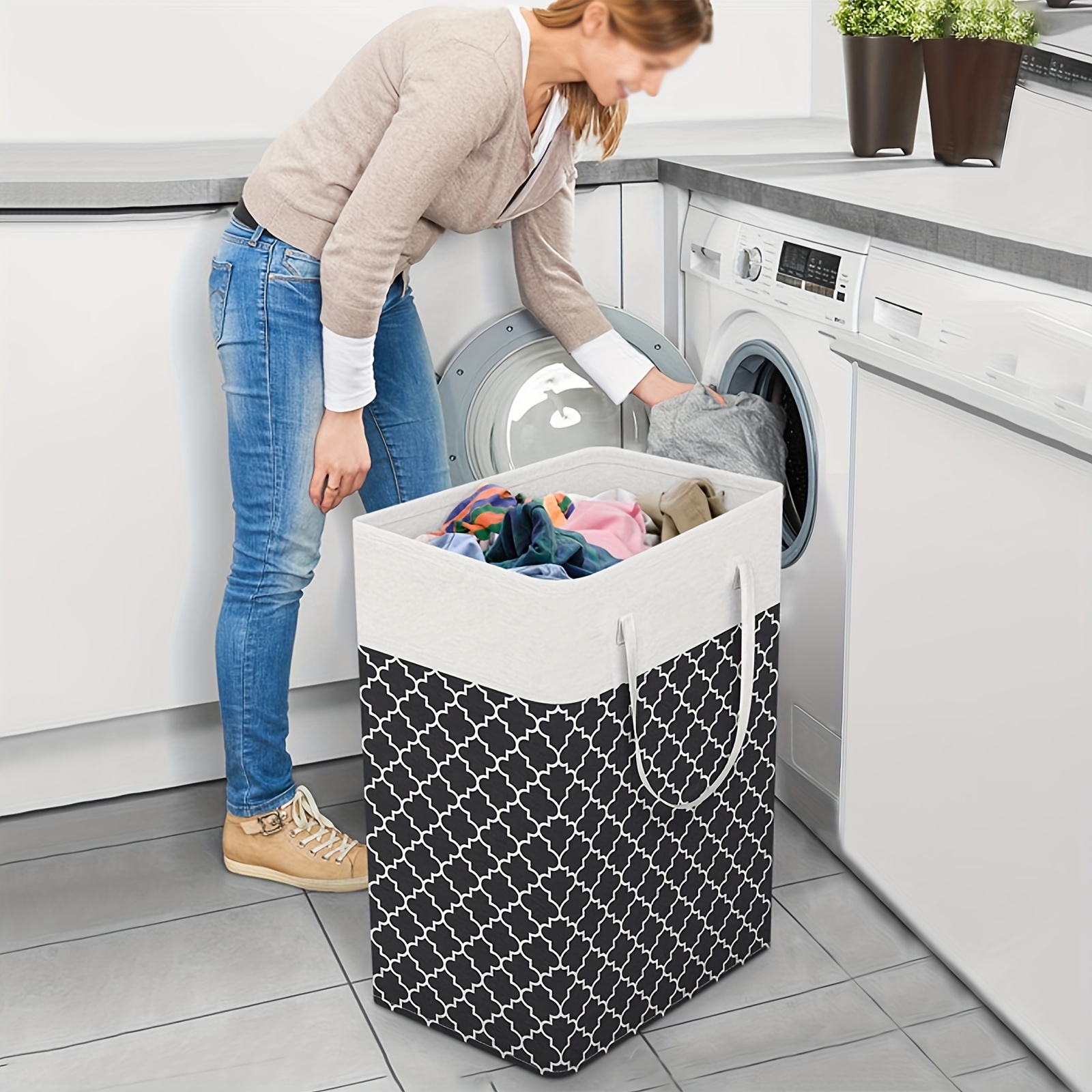 

Extra-large 75l Foldable Laundry Hamper With Handles - Waterproof, Portable Storage Basket For Clothes & Toys, Dorms And Home Use - In Black, Grey, Red, Blue, Laundry Baskets