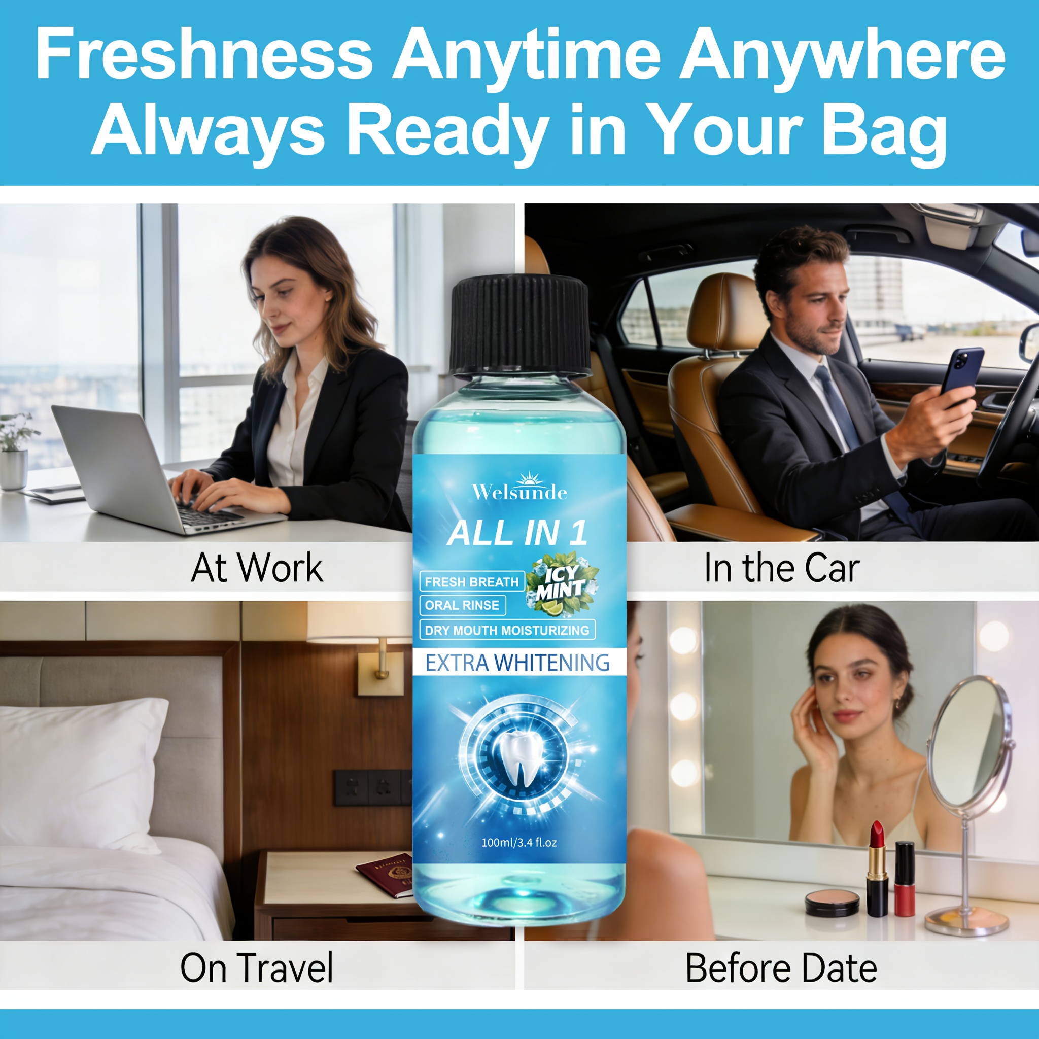 Dry Mouth Moisturizing Cool Mint Mouthwash
